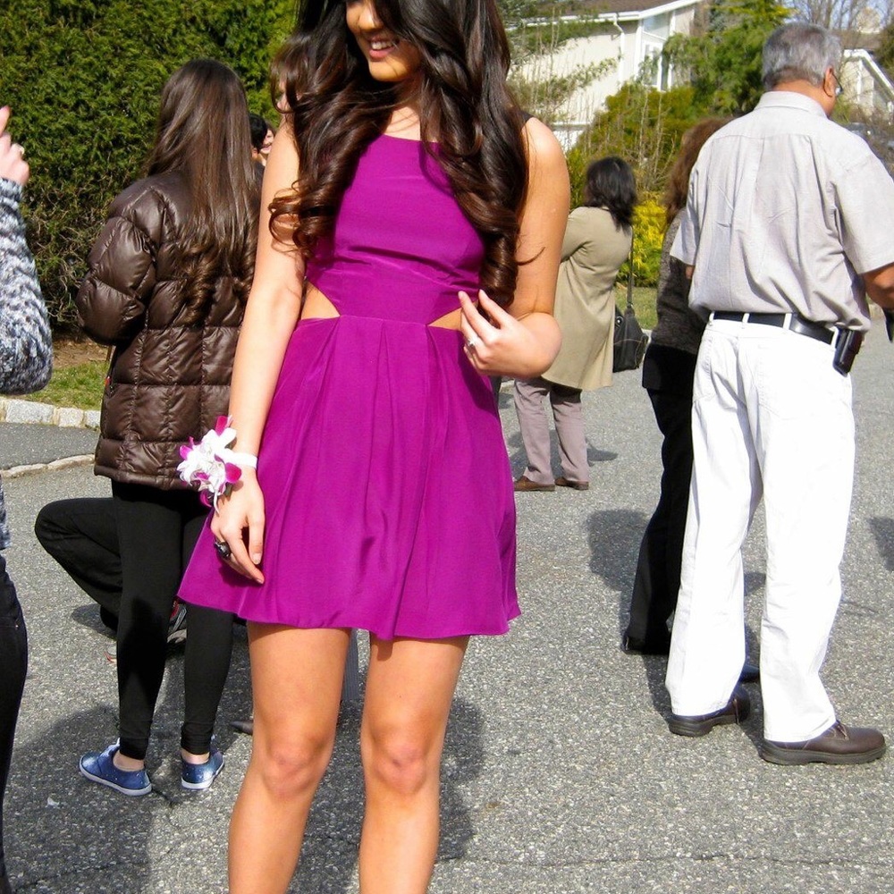 Jay Godfrey purple cutout back dress